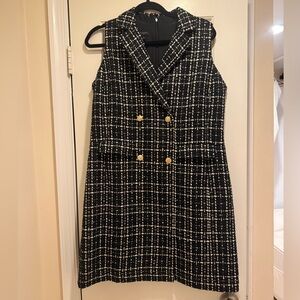 Talbots Black and White Plaid Dress